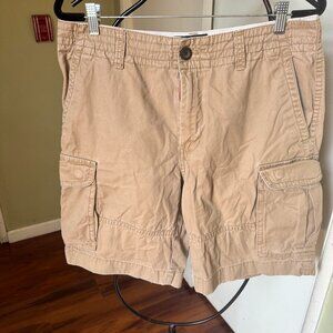 TOMMY HILFIGER CARGO MEN SHORT FOUR POCKET TAN COLOR SZ 33 100% COTTON